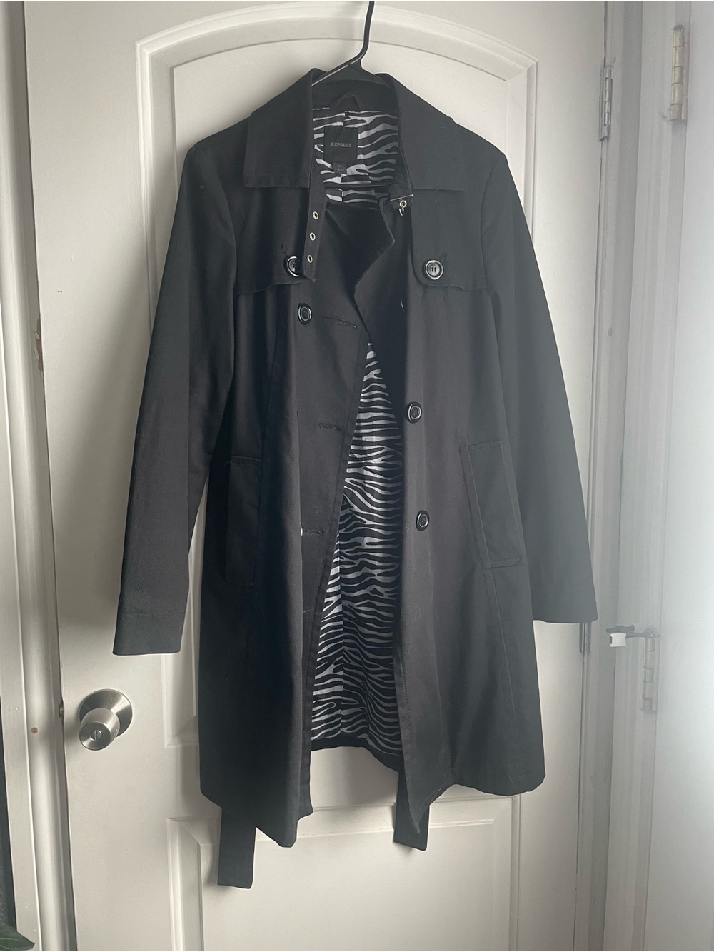 Express Black Jacket with Zebra-Print Lining